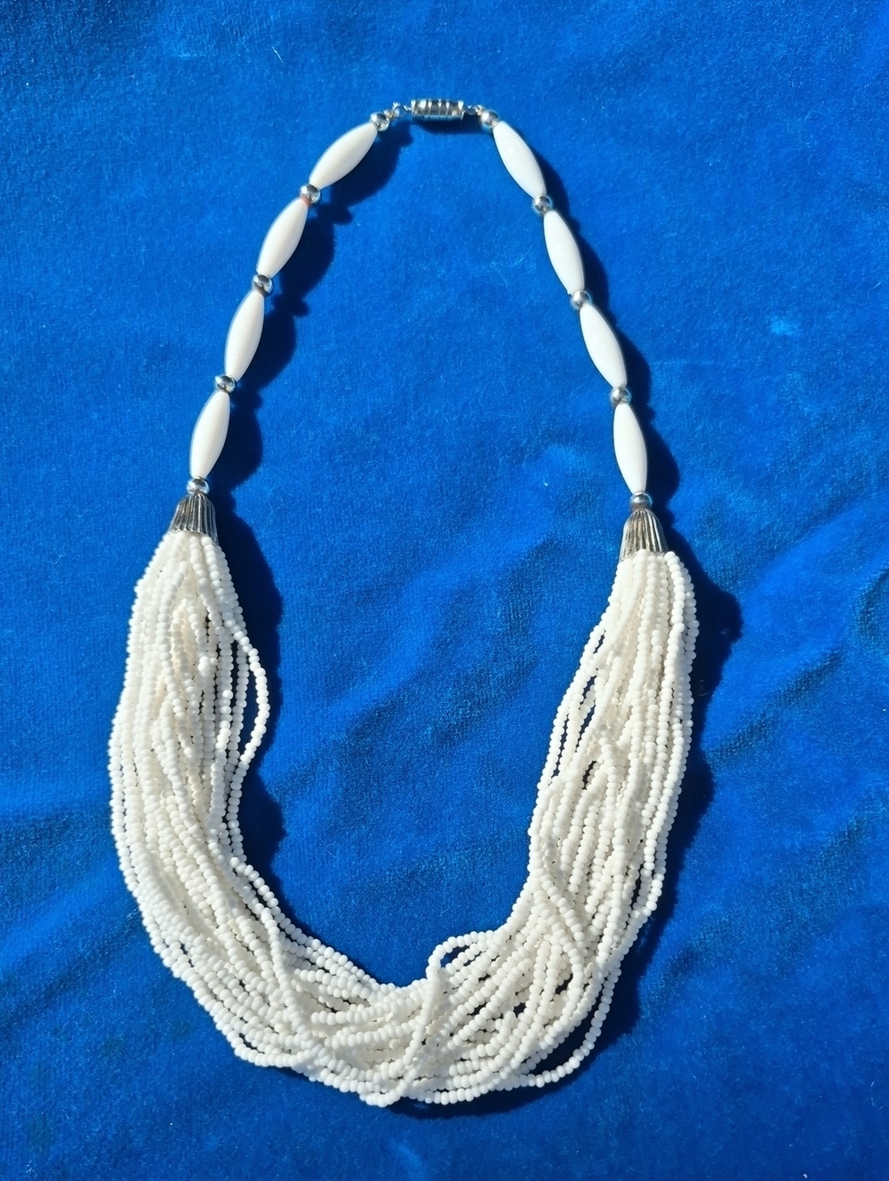 Classic White Multi-Strand Beaded Necklace